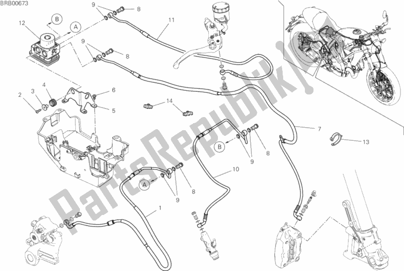 Todas as partes de Abs Do Sistema De Travagem do Ducati Scrambler Cafe Racer Thailand 803 2019